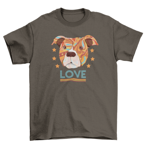 Pit Bull Terrier Head Love Dog T-Shirt