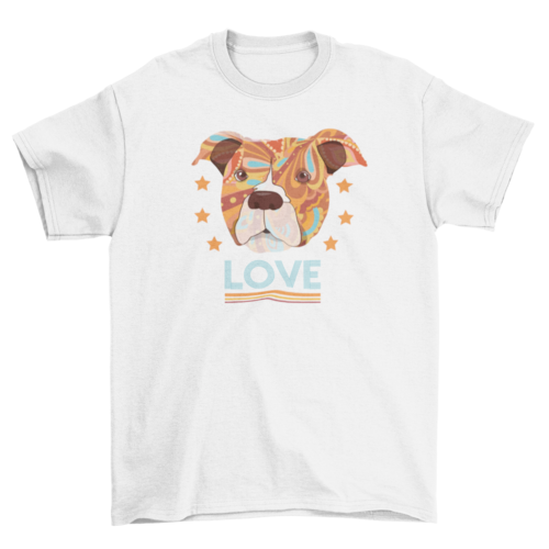 Pit Bull Terrier Head Love Dog T-Shirt