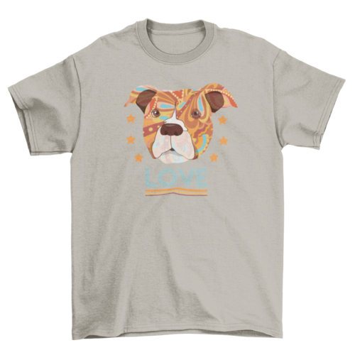 Pit Bull Terrier Head Love Dog T-Shirt