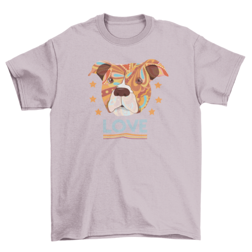 Pit Bull Terrier Head Love Dog T-Shirt