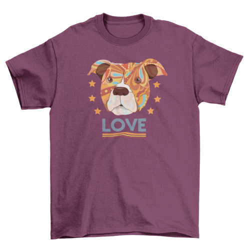 Pit Bull Terrier Head Love Dog T-Shirt